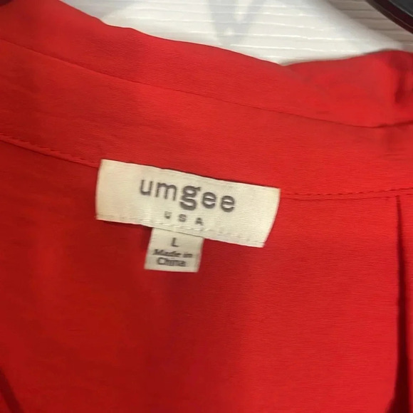 Umgee Tomato Red high low tonic oversized top - Picture 6 of 7